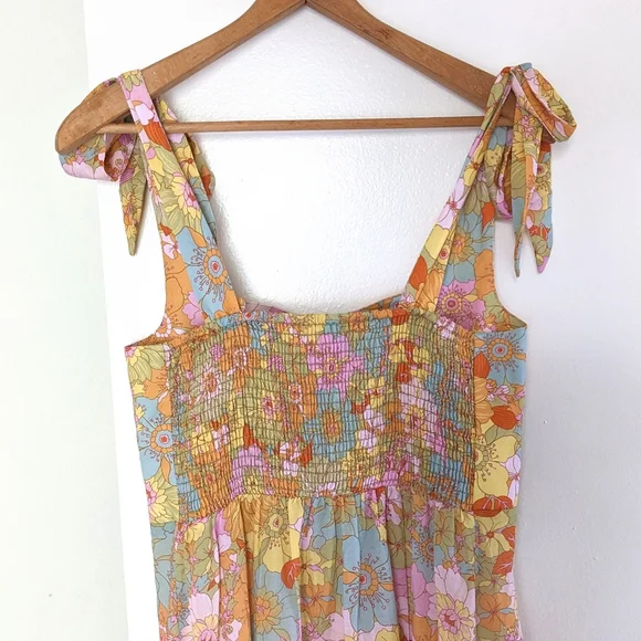 Sold on M! Show Me Your Mumu Claire Midi Dress ~ Groovy Blooms - Picture 9 of 12